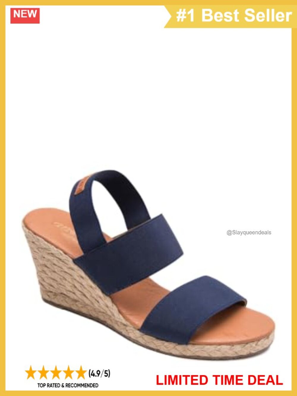 André Assous Allison Leather Espadrille Wedge Sandal 3" Heel